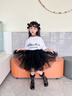moonkids女童网纱半身裙蓬蓬裙2025春夏新款儿童短裙公主半裙黑色夏季裙子 4403黑色 160 实拍图