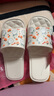 洁丽雅折叠旅行拖鞋女夏便携式浴室洗澡防滑游泳酒店出差一次性凉拖鞋男 白色（可爱兔） 36 -38(标准码) 实拍图