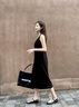 对白【杜鹃同款】法式慵懒针织连衣裙女2025新款通勤气质显瘦裙子 静谧黑 【预售付款后15天发货】 M 实拍图