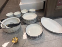 白朔碗盘餐具碗碟碗具套装轻奢纯色北欧风简约高级感乔迁新居送礼碗筷 礼盒装简素6人食（带汤煲） 30件套 实拍图