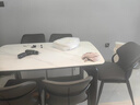 法莎蒂岩板餐桌椅现代简约小户型北欧实木桌家用大象腿餐桌 单桌+餐椅*6【深灰皮椅】(77-6) 140x80x75cm 实拍图