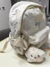 潮年华chaonianhua书包小众高颜值百搭少女书包大容量初高中大学生双肩包旅游小背包 米白色【白星猪】 小号 实拍图