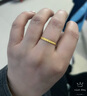梦金园【江疏影同款】黄金戒指 足金麦穗轻奢哑光沙面指环送女友情人节 14号圈口 约2.2g 实拍图
