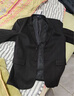 罗蒙（ROMON）西服男士春秋季毛呢西装男商务休闲上衣服外套男装 黑色加棉 4XL 实拍图