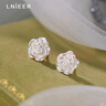 Lnieer999足银耳钉女山茶花养耳洞耳环花朵银耳钉2025新款高级感银耳饰 耳钩款山茶花耳钉【足银999】 实拍图