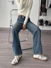 佐叙2025新款牛仔裤女复古春夏阔腿直筒宽松高腰裤子小个子显瘦休闲裤 复古蓝 常规 M (95-110斤） 实拍图