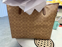 蔻驰（COACH）【官方授权店】蔻驰女包大号托特包单肩手提City33送女友礼物 CV976IMXHE卡其配棕色 实拍图