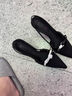 CHARLES&KEITH缎面蝴蝶结尖头高跟凉鞋女生日礼物情人节礼物送女友CK1-60361556 BLACK TEXTURED黑色纹理 35 实拍图