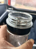 一键开盖双层玻璃杯泡茶水杯子男女办公车载便携茶水分离杯防爆 黑400+银400 实拍图