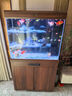 汉霸超白玻璃鱼缸客厅家用2025年新款大型水族箱生态底滤智能懒人金鱼 柚木色 靠墙80cm长x36cm宽x70cm+76cm高 实拍图