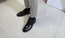 VOLO犀牛男鞋商务正装皮鞋男士内增高透气软底德比鞋 黑色内增高 41  实拍图