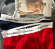 Calvin Klein内衣男士三条装ck提花腰边低腰棉质贴身防夹臀四角裤平角内裤男 U2664I03-海军蓝/枫叶红/月光白 3条 M 实拍图