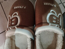 大嘴猴（paul frank）棉拖鞋男舒适情侣毛绒厚底包跟保暖棉鞋咖色42-43PF831 实拍图