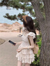 蜜乐奇甜辣妹吊带连衣裙女夏季初恋设计感小飞袖公主蛋糕裙收腰蓬蓬裙子 奶乖蓬蓬裙# 白色 S 【建议80-90斤】 实拍图