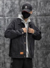 真维斯（Jeanswest）牛仔外套男士宽松2025春季新款日系潮牌大码男装工装夹克男褂子 6821黑色常规 L 体重115至140斤 实拍图