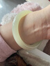 龍隐 青白玉手镯女士款晴水料A货正品和田玉髓玛瑙羊脂白镯子圆条 青白玉圆镯  圈口  54-55【适合80-90斤】 实拍图