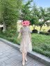 琴莫中年妈妈夏装连衣裙2026新款中老年女国风雪纺裙洋气夏季短袖裙子 杏色 2XL （建议105-120斤） 晒单实拍图