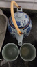 唐幺 复古大茶壶提梁壶套组一壶二杯单壶家用大号陶瓷茶杯凉茶壶大容量 提梁壶-蓝牡丹（一壶二杯） 实拍图