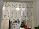 熊啾啾 穿管帘田园窗幔帘刺绣韩式布艺窗帘成品门帘厨房帘纱帘免打孔 乳白色半透明软纱 90CM高x150CM宽 实拍图