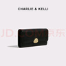 CHARLIE & KELLI官网 CK轻奢包包女包2025新款零钱包长款简约多卡位手拿包 黑色【京仓速达 礼盒包装】 实拍图