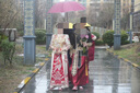 美度（MAYDU）防紫外线晴雨伞三折10骨加大双人男士商务伞M3311酒红 实拍图