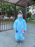 牧萌 儿童雨衣男女童带书包位宝宝幼儿园小学生雨鞋套装防水卡通雨披 浅蓝火箭恐龙 M码（建议身高95-105cm） 实拍图