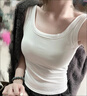 允橘白色带胸垫吊带背心女运动上衣可外穿内搭无袖工字背心打底紧身 简约工字白色背心 均码 【建议80-120斤】 实拍图