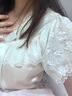莫代尔女士睡衣女夏季2026年新款带胸垫蕾丝冰感透气冰丝可外穿睡裙女 933#杏色 （不可拆卸胸垫） 冰感 L 建议100-120斤 实拍图