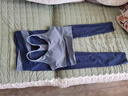 徽昂运动套装女瑜伽服女跑步健身服速干衣t恤含胸垫拼色短袖长裤蓝XL 实拍图