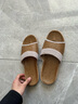 开妮特（Kenniter）拖鞋男士夏季家用居家亚麻拖鞋藤草室内地板防滑厚底情侣凉拖鞋女 TX6801咖啡色 39-40 码26cm 实拍图