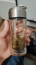 阿布熊迷你便携双层玻璃杯男女家用泡茶透明杯子茶水分离带盖水杯 小双无滤网 160ml 实拍图
