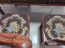 罗兰家纺 餐椅垫坐垫椅子凳子垫子可拆洗绑带椅垫 餐桌椅加厚实木餐椅座垫 花开富贵咖色 45*43cm标准号 实拍图
