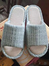 红豆透气亚麻拖鞋女士2025新款四季室内家居吸汗静音防滑棉麻拖鞋夏季 水蓝 38-39 适合37-38（内长240MM） 实拍图