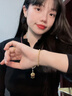 中国黄金（CHINA GOLD）碎金子黄金手链女足金盘缠金手串转运珠七夕情人节礼物送女友老婆 足金碎金子手串约3.2g*玫瑰礼盒 实拍图