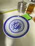 LICHEN景德镇陶瓷深盘碟子菜盘饭盘青花玲珑瓷器釉下彩餐具龙纹中式白瓷 龙纹盘碟 8英寸 直径20.5x4厘米高 实拍图