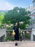 对白索罗娜慵懒风连衣裙2024新款女垂坠感连衣裙气质显瘦小黑裙子 静谧黑 S 实拍图