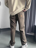 啄木鸟冰丝裤男2025夏季薄款速干休闲裤子男士宽松束脚潮牌九分长裤 黑色 常规 XL 实拍图