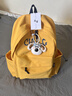 匡睿书包初中学生日系复古大容量休闲高中大学生双肩包轻便高颜值背包 黄色（带飞行员狗狗挂件） 实拍图