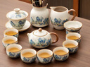 领艺汝窑功夫茶具套装茶壶盖碗茶杯整套家用乔迁送礼黄汝千里江山14头 实拍图