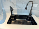 欧琳（OULIN）水槽石英石黑色圆形花岗岩厨房洗菜盆西厨水吧台餐边柜小槽洗碗池 裸槽【不含龙头】 GS101：外直径410mm 实拍图
