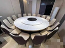 酒店餐桌大圆桌电动转盘岩板16人20人餐厅火锅桌带电磁炉别墅家用 定制款 实拍图