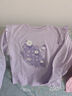 巴布豆女童长袖t恤春秋季纯棉亲肤宝宝时尚洋气荷叶边童装打底衫上衣 紫/巴布百花开+粉/巴布小白花x 130 实拍图