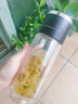 skingcond德国男士玻璃杯一键开盖车载保温杯防摔高硼硅双层茶水分离杯子 车载双层高端银 400ml+杯刷+杯套 实拍图