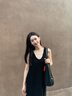 对白【杜鹃同款】法式慵懒针织连衣裙女2025新款通勤气质显瘦裙子 静谧黑 【预售付款后15天发货】 M 实拍图