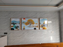 Sixpoetry 客厅装饰画现代简约沙发背景墙壁画轻奢三联晶瓷画大气高档挂画 旭日高升（铝合金外框） 晶瓷画左右50*70+中间100*70亮面 实拍图
