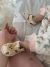 婧麒（JOYNCLEON）婴儿包头凉鞋夏季软底透气男宝宝学步鞋0-6-12个月宝宝女童布鞋子 布底熊凉鞋 12.5 cm内长 实拍图
