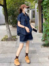妃莉杋（FeiLiFan）夏季休闲女装套装2026新款韩版宽松显瘦短袖衬衫牛仔短裤女一整套 衬衫+短裤 M 实拍图