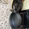 铸彩平底锅煎锅 铸铁加厚加深生铁饼铛无涂层家用水煎包烙饼铛煎锅 木柄双耳煎锅28cm（杉木盖） 28cm 实拍图