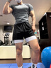omG!运动短裤男夏季防走光高弹健身训练内衬美式三分跑步透气裤薄 黑色 XL (140-160斤) 实拍图