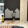 费乐专业定制大颗粒积木墙面墙贴底板上墙拼装幼儿园儿童玩具兼容乐高 2张绿板+胶（单张25.5*51cm） 实拍图